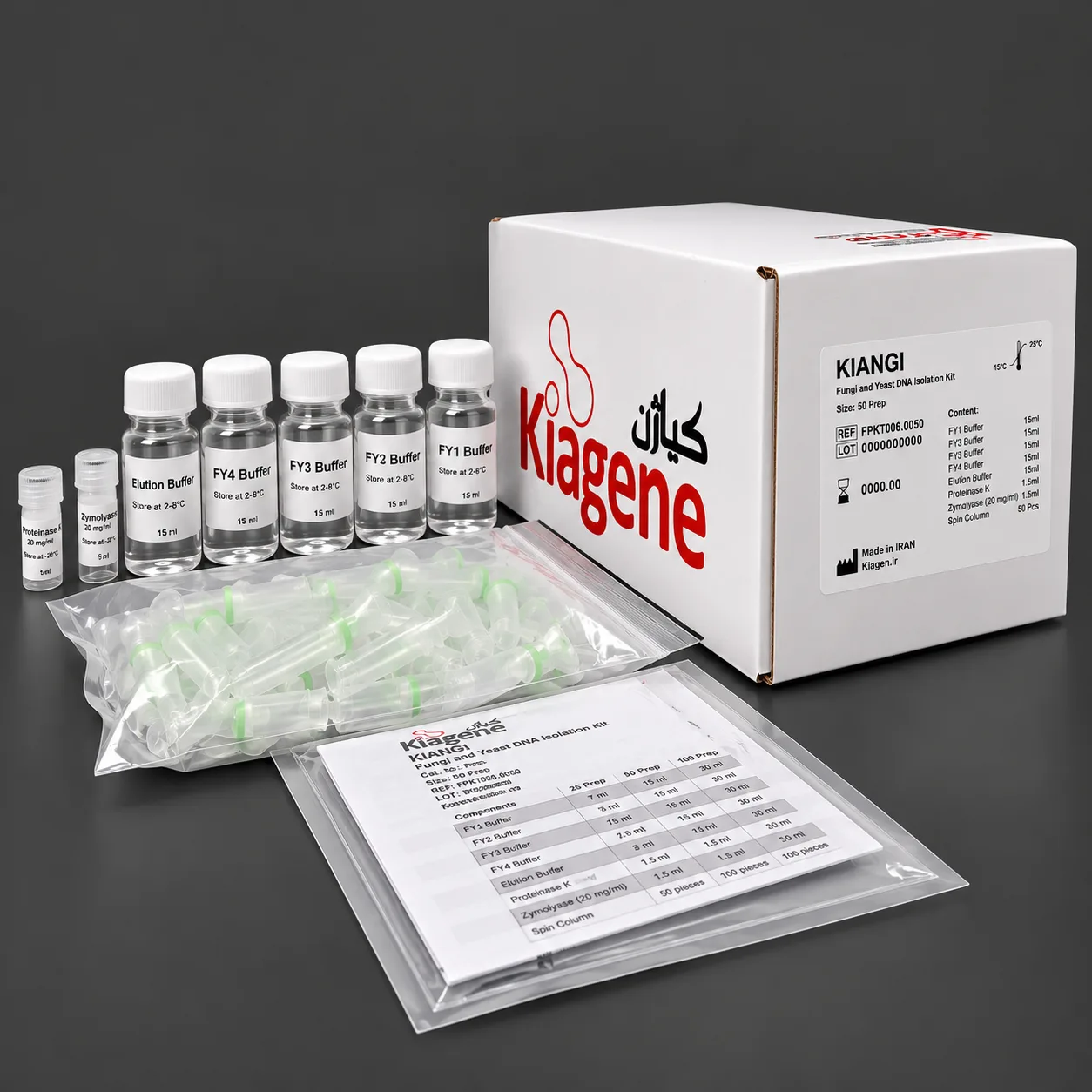 کیت استخراج DNA از قارچ و مخمر|Fungi and yeast DNA isolation kit