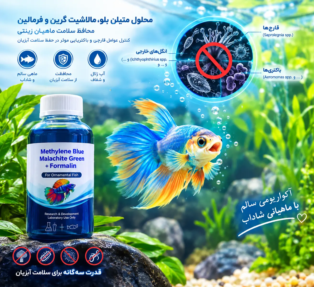 محلول متیلن بلو مالاشیت گرین